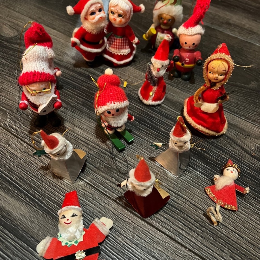 Vintage Santa ornaments